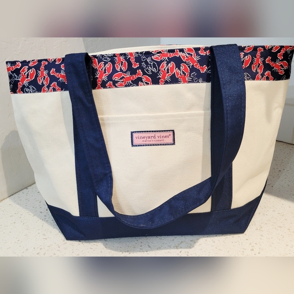 Vineyard Vines Handbags - Vineyard Vines Blue & Red Lobster Tote Bag